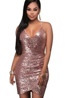 Buy pink sparkly bodycon dress in stock