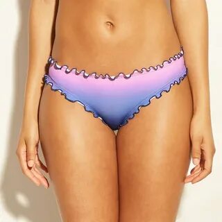 Women's Wave Ruffle Cheeky Bikini Bottom - Shade & Shore Blu