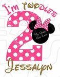 Minnie Mouse I’m Twodles hot pink 2nd birthday PERSONALIZED 