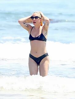 Lady Gaga in a Black Two Piece Bikini in the Hamptons 07/01/