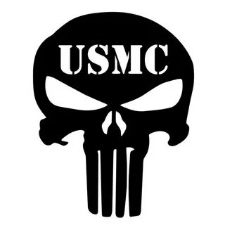 USMC Punisher Skull Decal Vinyl Sticker Marine Corps Sniper 