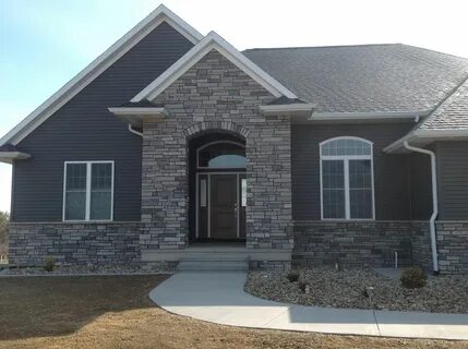 Boral Echo Ridge Country Ledgestone Gray house exterior, Sto