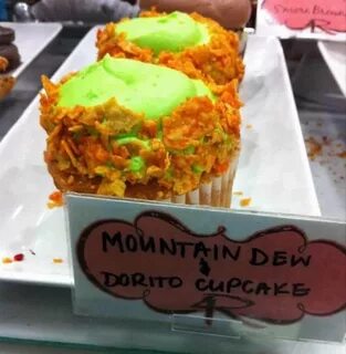 mt dew and doritos cupcakes Mountain Dew and Doritos cupcake