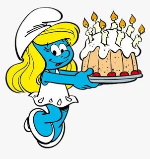 Smurfette Birthday Clipart , Png Download - Smurfs Girl Happ