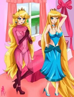 Comm: Zero Suit Peach and Princess Samus by SexyPinkLady Nin