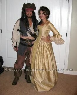 Detailed Jack Sparrow and Elizabeth Swann Costumes Couples c
