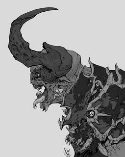 demon bust Creature concept art, Dark fantasy art, Concept a