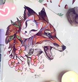 Pin by Para Julia on Kitsune Drawings, Fox tattoo, Fox artwo