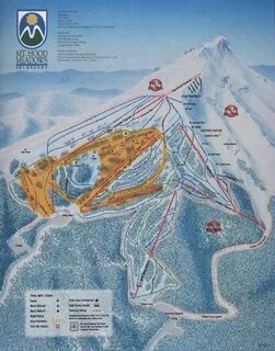 Oregon Ski Resort Map Bamboo Coaster Mount Hood Meadows Coas