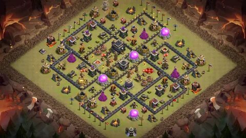 Clash of Clans Bases hybrid for Town hall 9 - ClashTrack.com