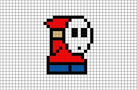 Download HD Mario Shy Guy Pixel Art Transparent PNG Image - 