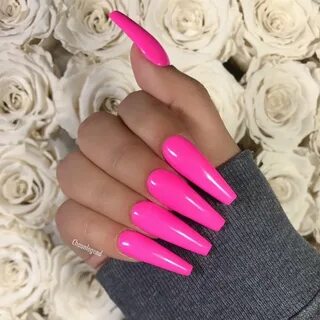 Розовые длинные ногти (57 фото)