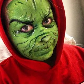 Grinch Face Paint Painting, Face paint, Face