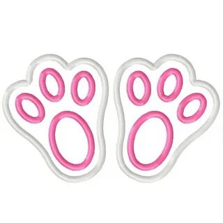easter bunny footprint stickers feet clipart printable 4 - T