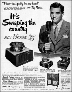 Singer Tony Martin for RCA 45's Record players, Vintage adve