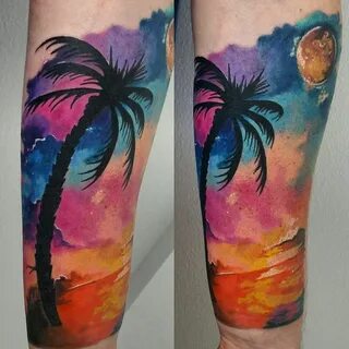 Sunset tattoo by Elena! Limited availability at Revival Tatt