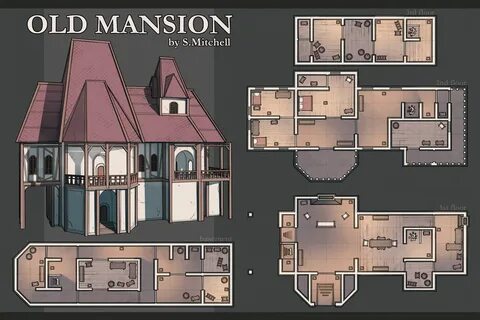 Old Mansion : dndmaps Old mansion, Mansions, Building map