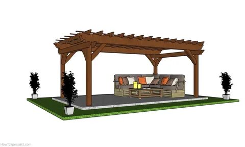 10x18 Free Standing Pergola Plans HowToSpecialist - How to B