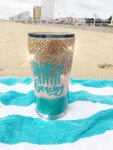 Custom Glitter Beach Ocean Tumbler Tumblers & Water Glasses 