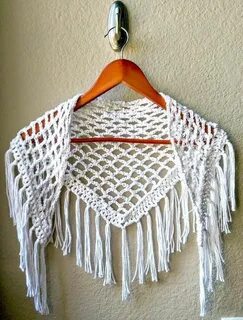 Boho Mesh Fringe Scarf Crochet pattern by Michelle Greenberg