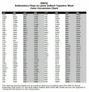 Use This Embroidery Color Conversion Charts to Find Similar 