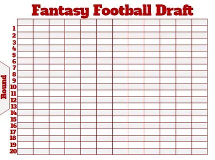 Printable 12 Team Fantasy Football Draft Board - Customizabl