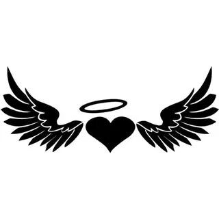 Compre 15 * 5.9cm Heart Angel Wings Car Window Vinyl Decal S