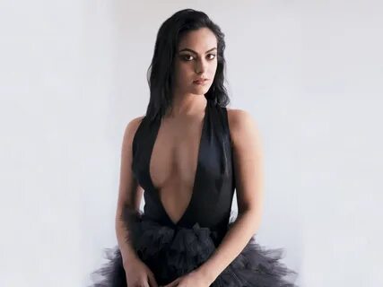 Download hot, actress, black dress, camila mendes 1400x1050 
