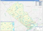 Bucks County, PA Zip Code Wall Map Basic Style by MarketMAPS