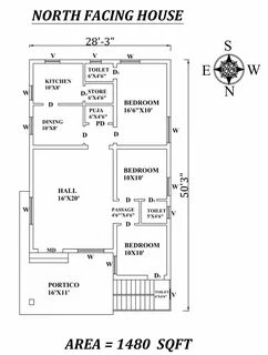 Amazing 54 North Facing House Plans As Per Vastu Shastra Civ