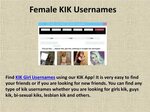 PPT - KIK Girl Usernames PowerPoint Presentation, free downl