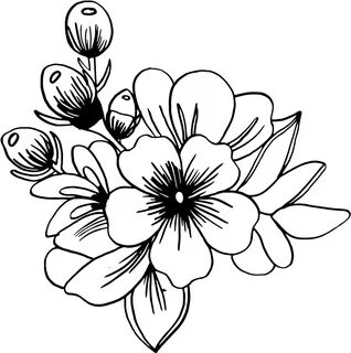 Flower Png Black And White Clipart - Full Size Clipart (#558