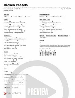 Hillsong Worship - Broken Vessels Chord Chart in G p.1 Guita