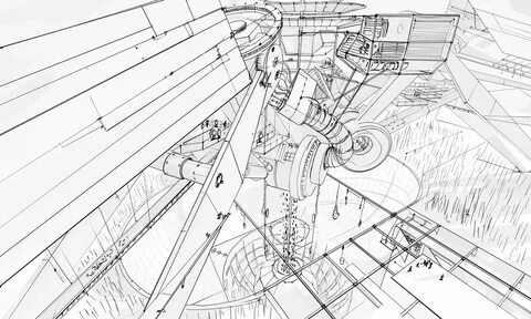 Line drawing, Architecture drawing, Architecture