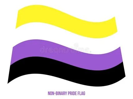 Non-Binary Pride Flag Waving Vector Illustration Designed wi