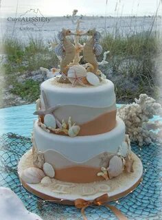 sea Horse' Beach Theme Wedding Cake - CakeCentral.com