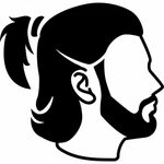 Hair, haircut, hairstyle, male, man, mens, ponytail icon - D