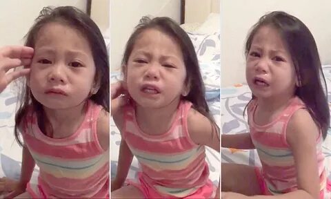 Girl cries after following older sister into bathroom and se