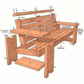 Perfect Patio Combo: Wooden Bench Plans With Built-in End Ta