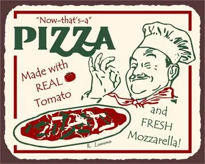Pizza Chef Retro tin signs, Pizza sign, Vintage metal signs