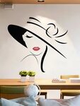 Elegant Lady Wall Decal Bedroom wall art painting, Wall pain