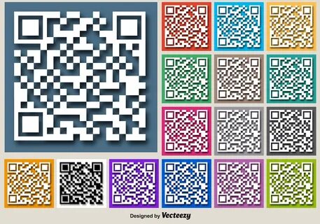 Color For RFID Vector Buttons Of White QR Code Icon 123689 V