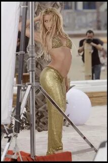 Shakira Ripoll in different bikini tops on the set of her ne