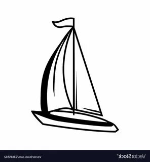 Library of fast sailboat banner black and white stock creati