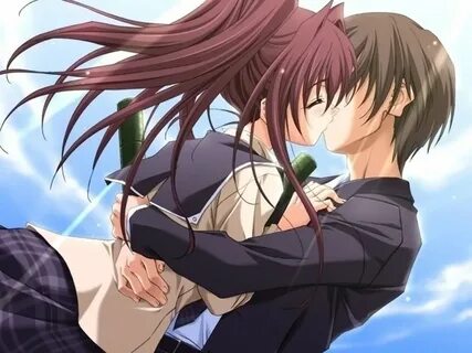 Anime kiss.. cute :) Best romance anime, Anime couple kiss, 
