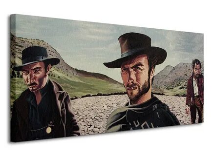 Köp Justin Reed - Gunslingers Good Bad Ugly Canvas Print 50*