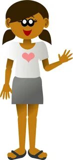 Cartoon Girl Waving Png Clipart - Full Size Clipart (#349882