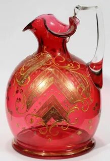 Realized price for 041306: ENAMELED CRANBERRY GLASS EWER