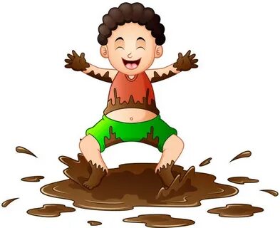 Kids Playing In Mud Cartoon Сток видеоклипы - iStock