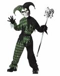 Детский костюм дьявольского шута черно-зеленый - купить на V